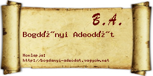 Bogdányi Adeodát névjegykártya